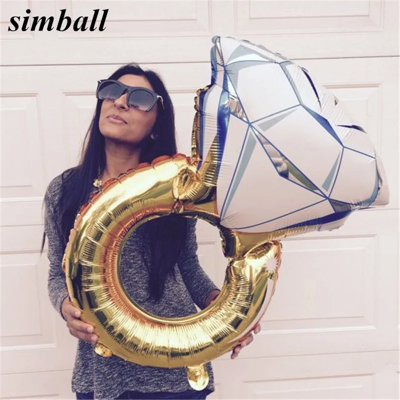 

1 шт. воздушный шар для влюбленных свадьбы брак шар в форме алмаза кольцо невесты обручальные фольгированные шары для украшения Дня Святого ...