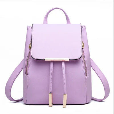 Purple Женский рюкзак, кожаные рюкзаки, высокое качество, полиуретан, рюкзак, Mochila Feminina, рюкзак, женские школьные сумки - Цвет: Purple