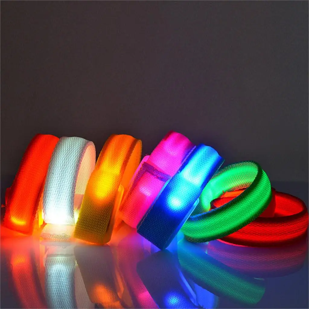 

Hot Sale LED Flashing Wrist Band Bracelet Arm Band Belt Light Up Dance Party Glow For Party Decoration Gift Fast shipment