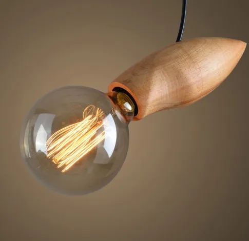 

Японский Лофт деревянные подвесные светильники Эдисона современный Droplight для столовой бара подвесной светильник домашний декор Внутренне...