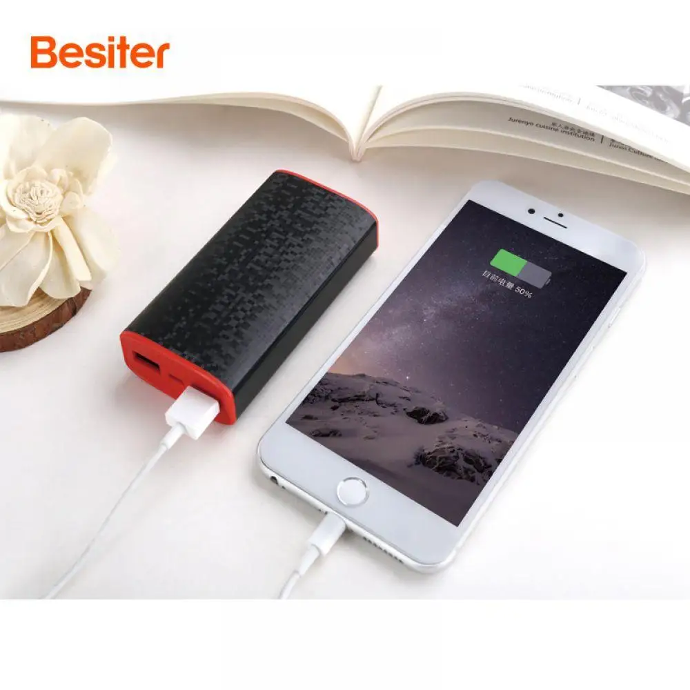 Besiter 18650 Мощность Bank 10000 мАч Dual USB банк Портативный Зарядное устройство Внешний