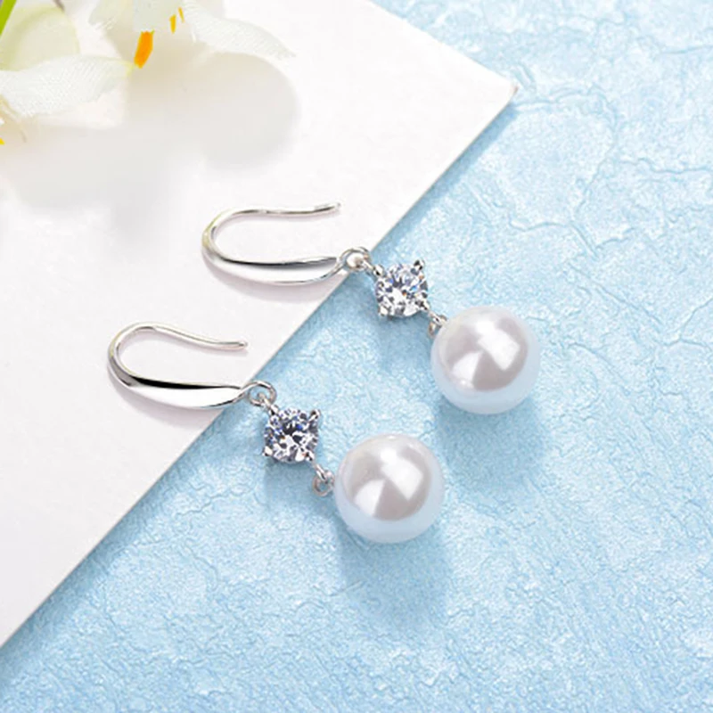 

YAOLOGE 2021 New Fashion Pearl Irregular Jewelry Pendant Earrings AAA Zirconia Ladies Party Jewelry Earrings