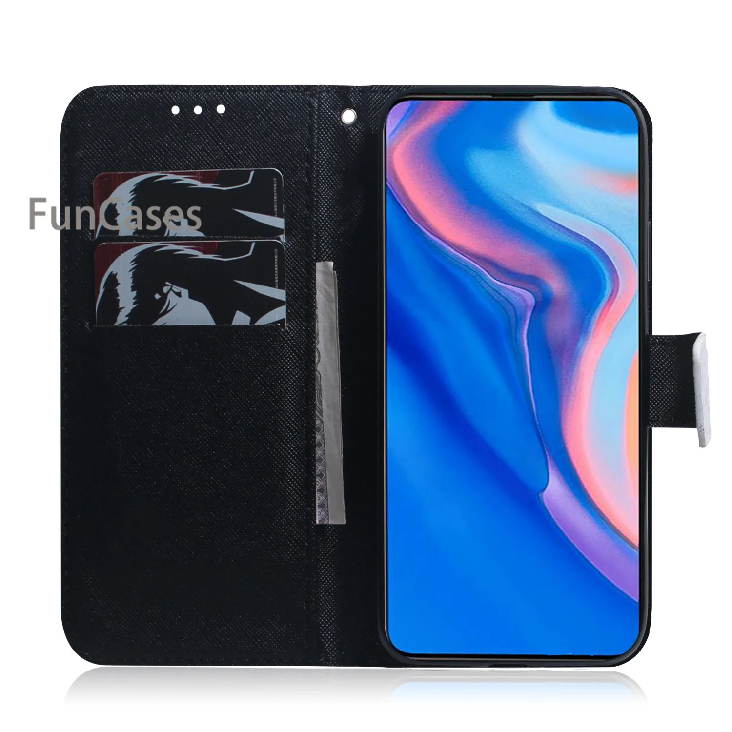 Чехол-книжка из искусственной кожи с рисунком для телефонов estojo huawei P Smart Z чехлы Y9
