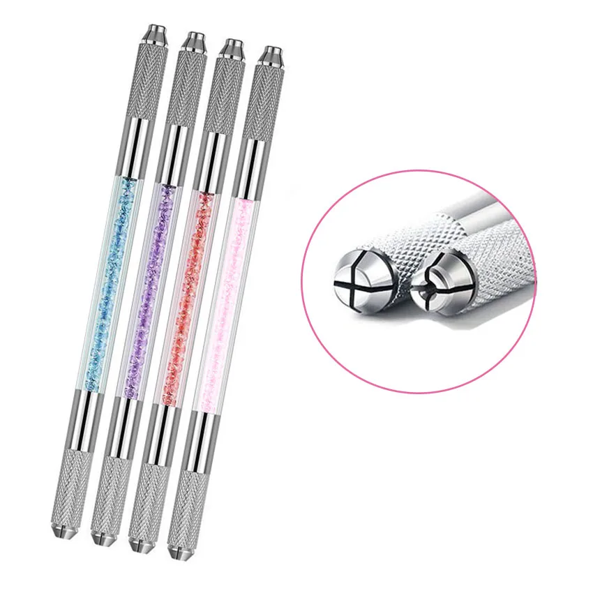 

Classic Double-headed Tattoo Manual Pen Crystal Acrylic Microblading Permanent Makeup Pen for 3D Eyebrow
