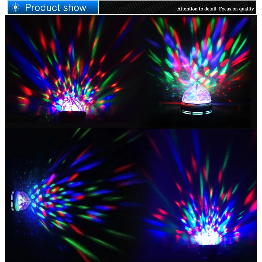 RGB светодиодные лампы мини-светильник для вечеринки Танцевальная вечеринка лампы E27 6 Вт Авто Вращающийся DJ сценический диско рождественские светильники цветная лампа для KTV бар