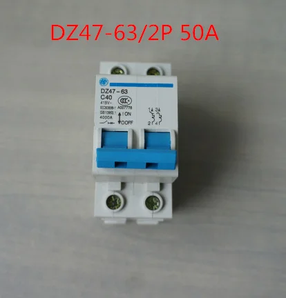 

2P 50A C50 415V~ 50HZ/60HZ Circuit breaker AC MCB safety breaker C Type