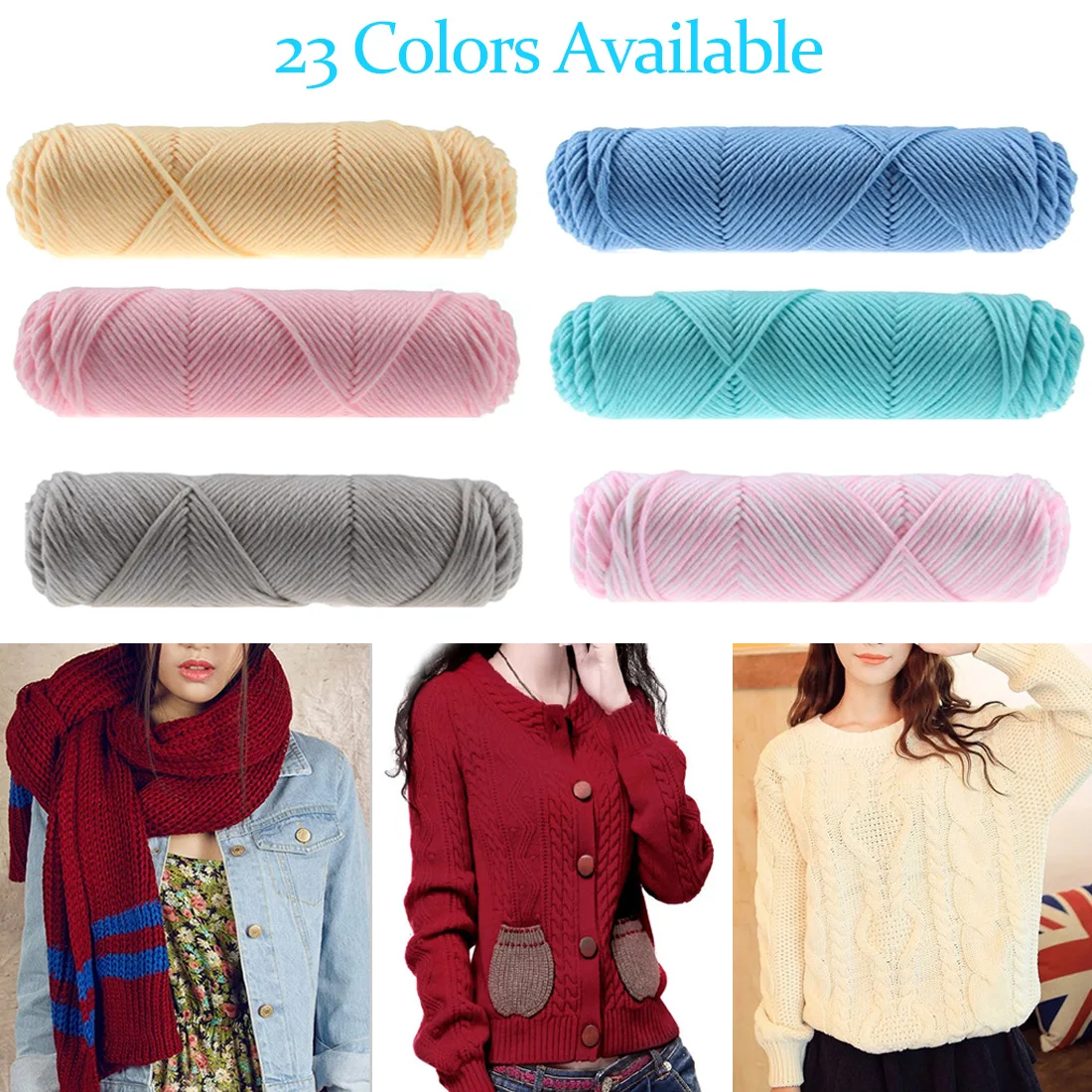 100g/Pc Soft Yarn For Hand Knitting Crochet Silk Milk Cotton Skincare Thick Lover Scarves Clothes | Дом и сад