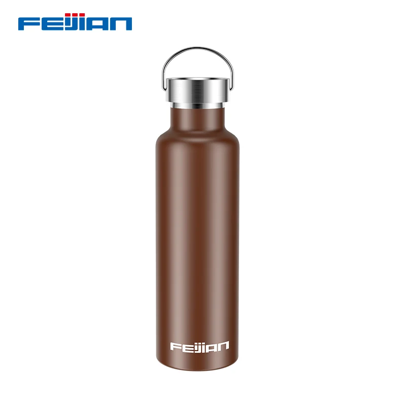 FEIJIAN 600 ml термос Портативный Термальность чашка вакуумная фляга из нержавеющей стали изоляции бутылка для напитков Поддержка настройки под индивидуальные нужды - Цвет: brown