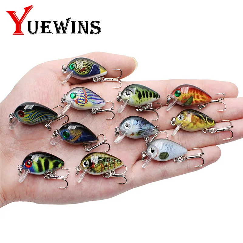 Yuewins новые рыболовные приманки 30 мм 2 г кренкбейты жесткая рыба искусственные