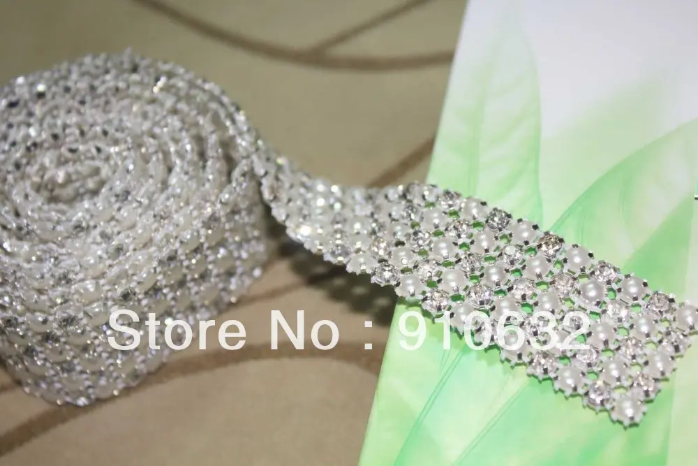 1 ярд 5 рядов мм класс А настоящие алмазные Стразы кристаллы и жемчужины швейная