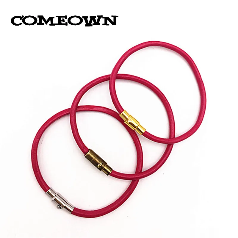 COMEOWN, женские модные браслеты и браслеты, 10 шт, 3 мм, 16-25 см, нержавеющая сталь, магнитная кожа, очаровательный браслет, мужские ювелирные изделия