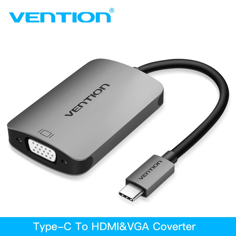 Адаптер Vention USB C на HDMI VGA адаптер Type c для MacBook Chromebook Pixel Huawei Mate 10 3 1 Male|Кабели VGA| |