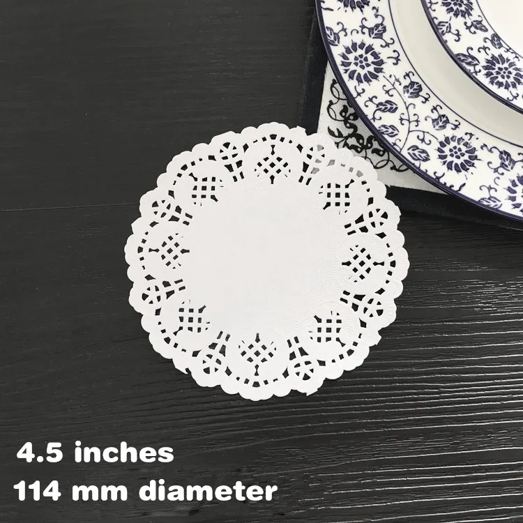114mm Lace Paper 100 шт./лот пищевой круглый маслопоглощающая бумага торт Декор для печенья кружевная бумага вечерние свадебные десерт для еды столовых дно Бумага - Цвет: 114mm Lace Paper