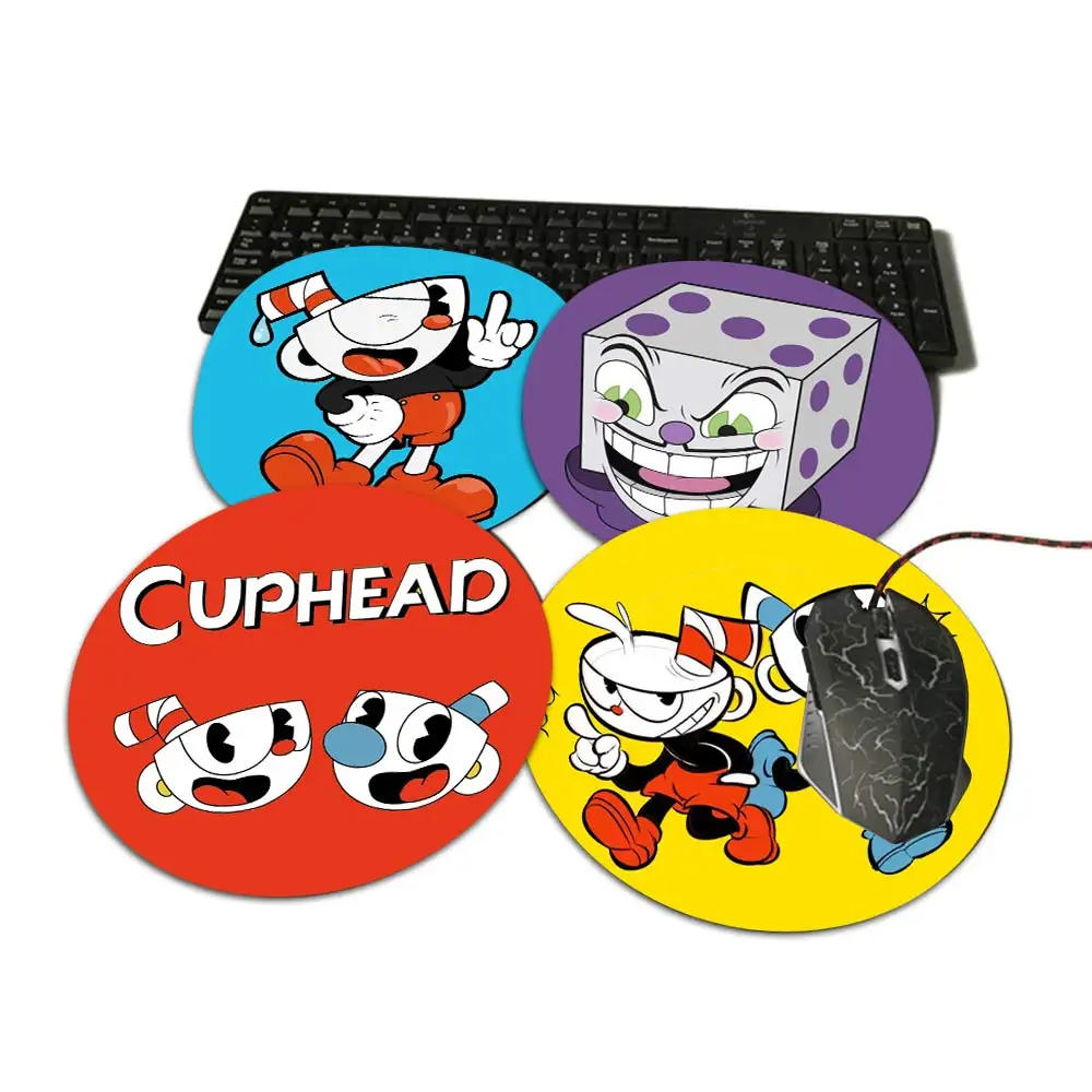 Игровой Cuphead Mugman износостойкий коврик для мыши настольная панель циркулярная