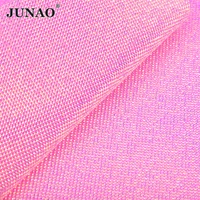 junao ss6 self adhesive pink ab rhinestone trim mesh fabric decoration crystal ribbon tape diamond strass applique diy crafts