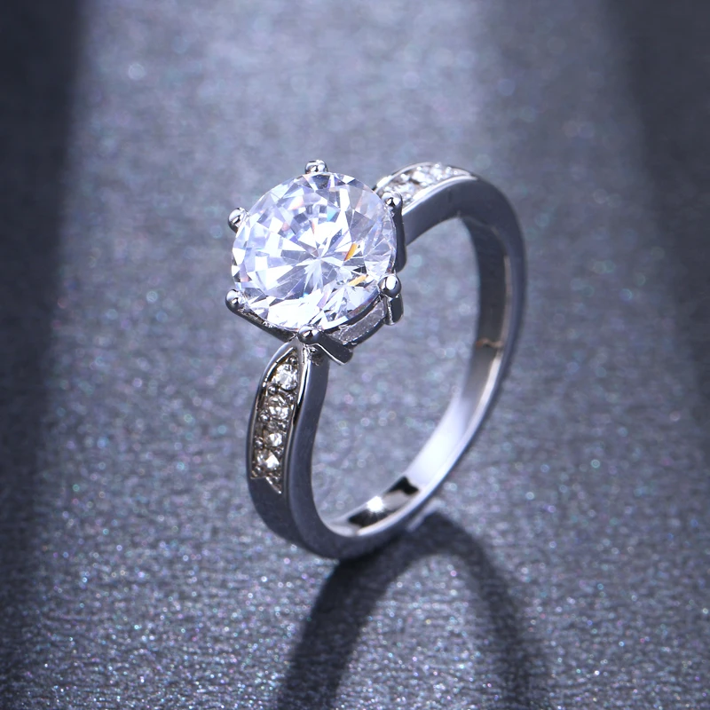 LXOEN AAA Zircon Engagement Rings for Women Rose Gold Color Wedding Female Austrian Crystals Jewelry Top Quality | Украшения и