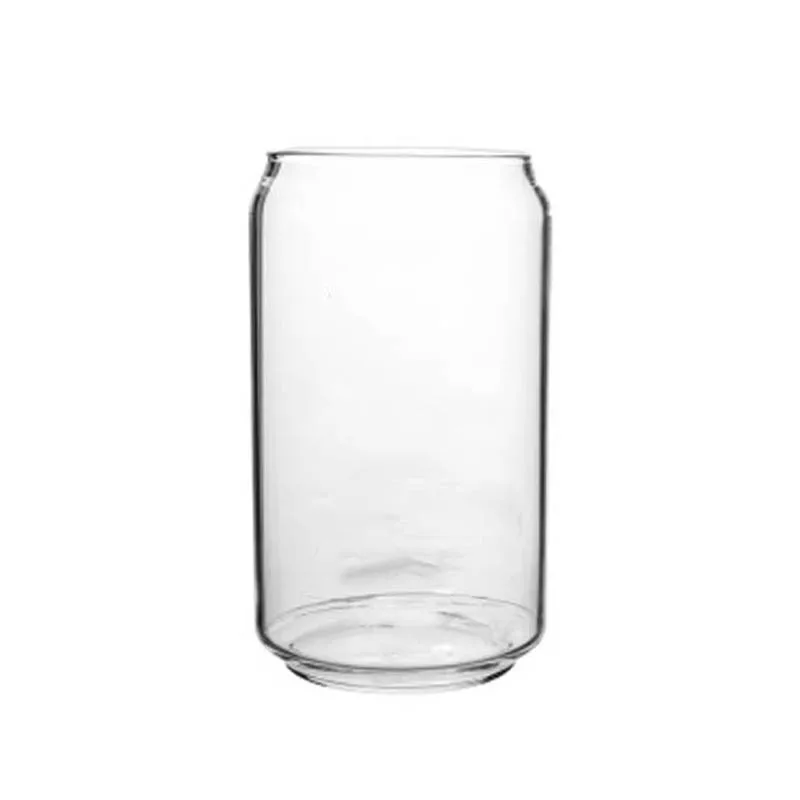 

Ins Hot Can Shape Glass Fashion Water Milk Juice Cup Beer Glass 400ml 550ml and Straw Dessert Cup Shake Glass