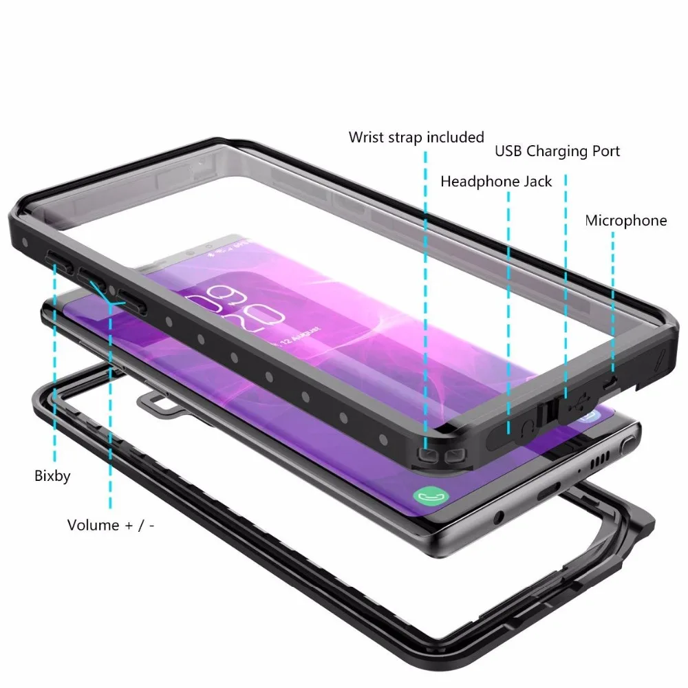 Водонепроницаемый чехол для Note9 IP68 ударопрочный грязеотталкивающий защитный с