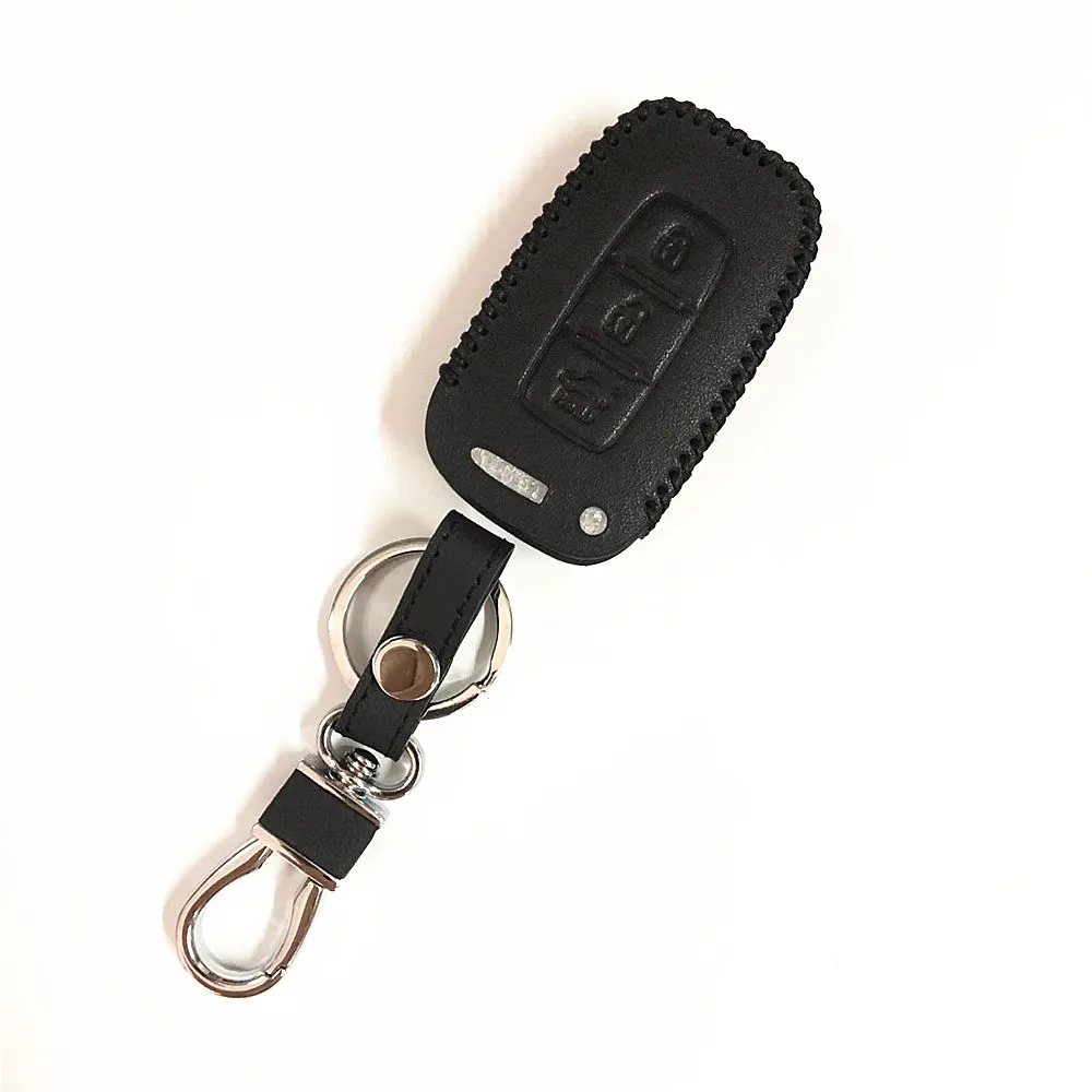 E Type Black thread Кожаный чехол для ключей брелок для hyundai ix35 iX45 ix20 iX25 i10 i20 i30 i40 HB20 Sonata Verna Solaris Elantra Accent - Название цвета: E Type Black thread
