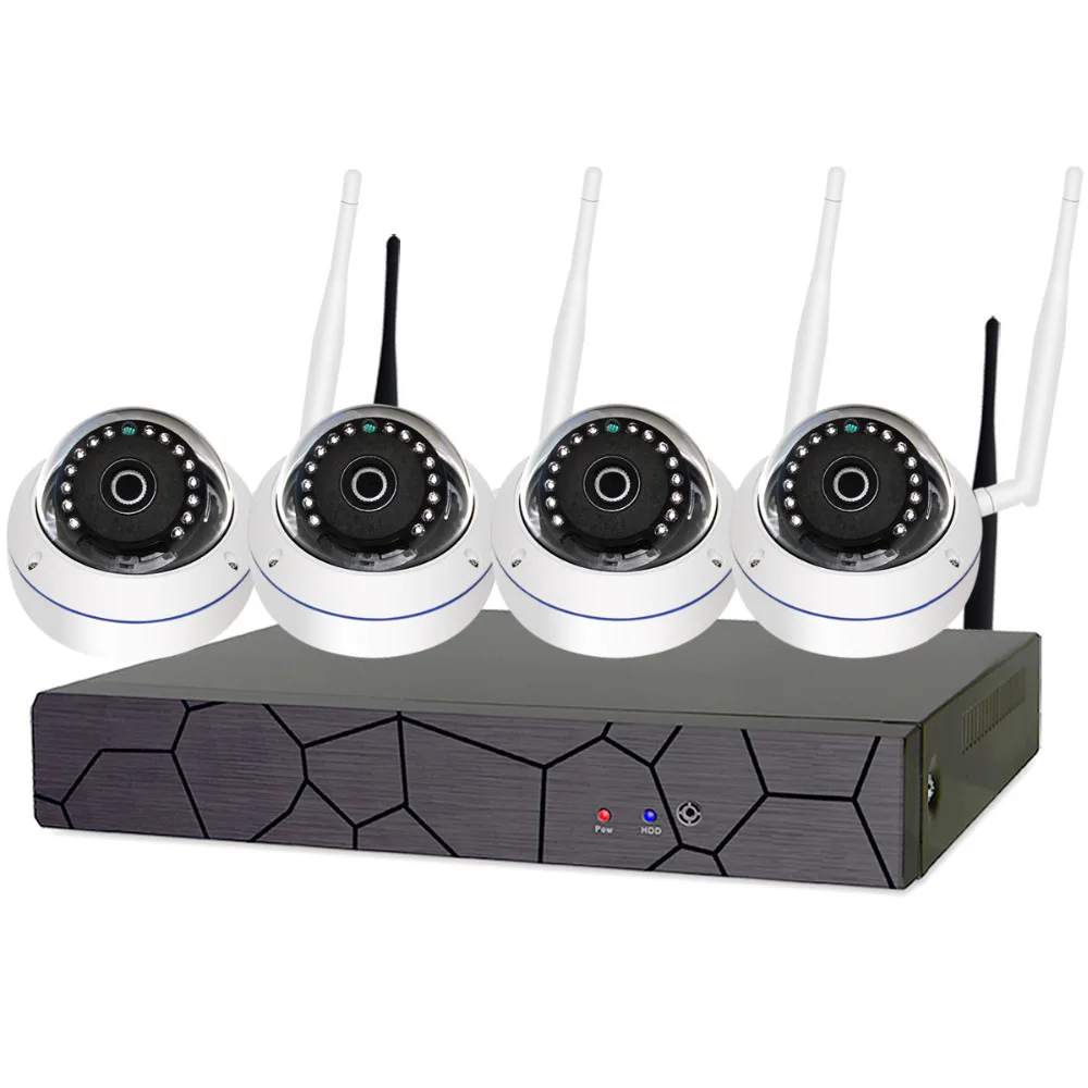 4CH CCTV системы беспроводной 1080P NVR 4 шт. 2.0MP ИК Открытый Крытый P2P Wifi IP камеры