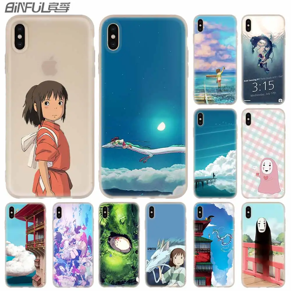 Чехлы для телефонов силиконовый мягкий чехол iPhone 11 Pro X XS Max XR 6 6S 7 8 Plus 5 4S SE Studio Ghibli