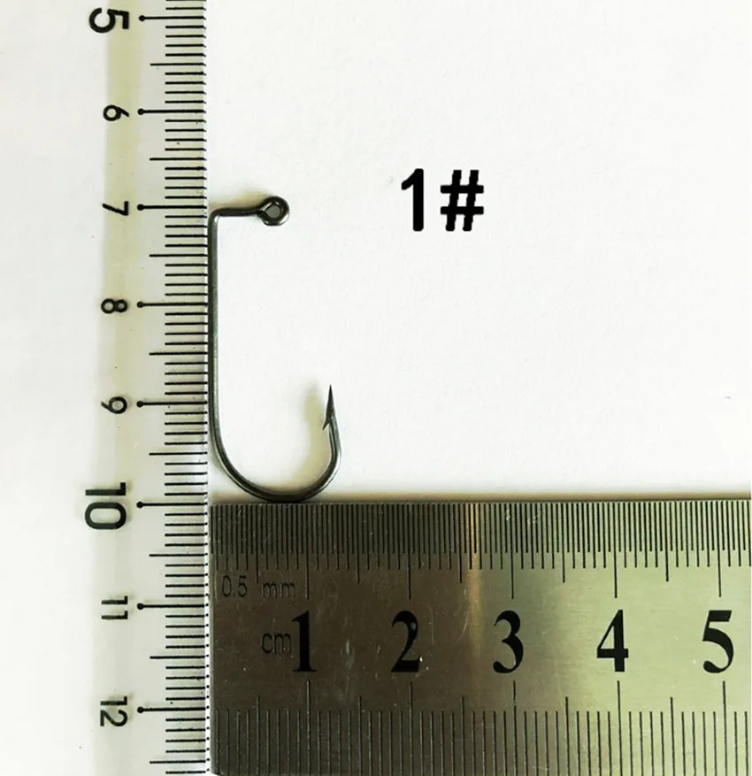 Size 1 50 шт. 9147 Высокоуглеродистая сталь рыболовный крючок черный колючий 90 градусов Абердин смещение джиг рыболовные крючки Размер 8#-6/0 - Цвет: Size 1