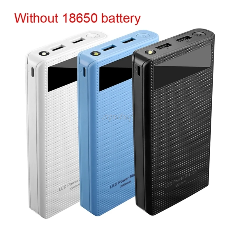 QC3.0 7x18650 зарядное устройство для сотового телефона двойной USB Тип C |