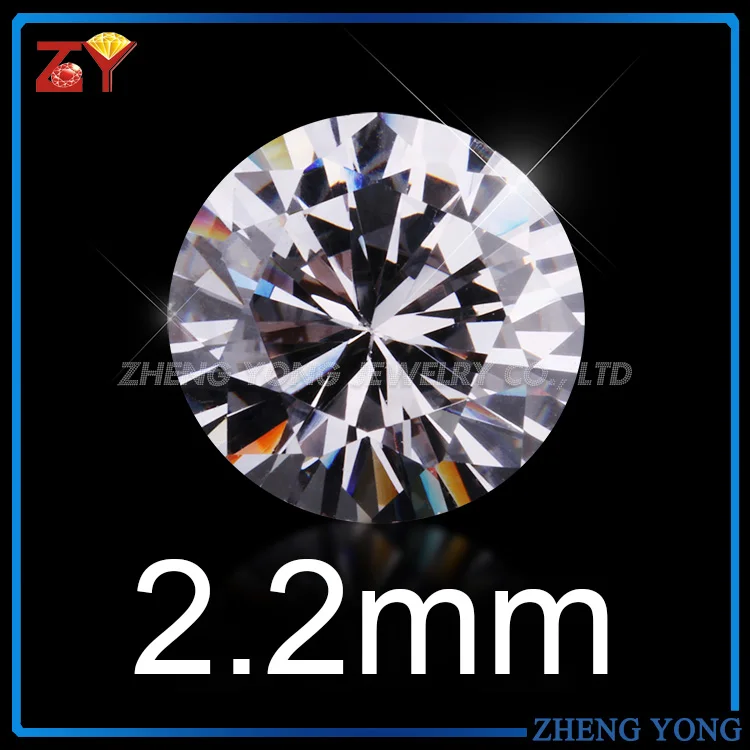 2.2mm-5A-1000pcs 1000 шт./лот AAAAA качество 0,8~ 3,0 мм белый кубический цирконий камень круглый блестящий огранки свободные CZ камень искусственные камни для ювелирных изделий - Цвет: 2.2mm-5A-1000pcs