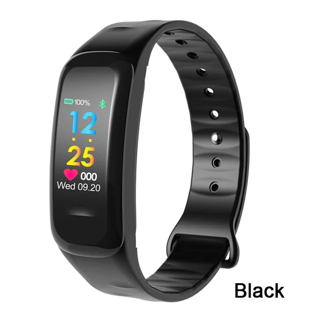 black C1 Plus умный Браслет монитор сердечного ритма фитнес-трекер Смарт Браслет для измерения кровяного давления трекер Смарт-браслет спортивные мужские умные часы - Цвет: black