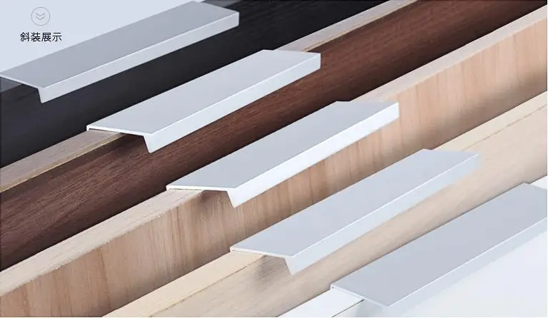 Современная простая дверь шкафа фотошкаф ящик матовый серебристый скрытый