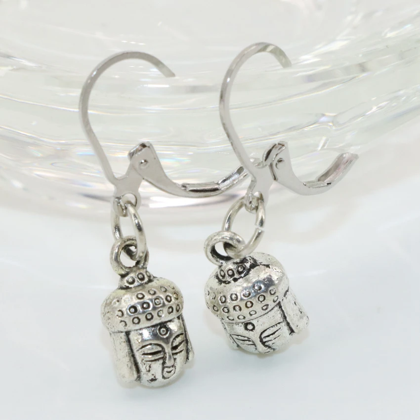 Vintage style plated drop earring lucky buddha shape 8*10mm dangle earrings for women gifts jewelry B2674 | Украшения и