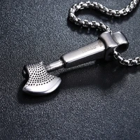 hiphoprock trendy men accessories casual style stainless steel chain man axe shape man pendant necklace fashion jewelry gift