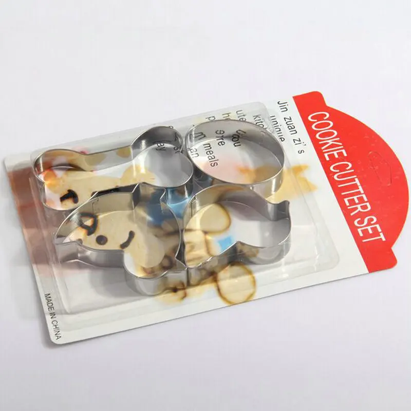 4pcs/set Egg Bird Dog Bone Cookie Cutter Stainless Steel Biscuit Cutters Cookies Tools |