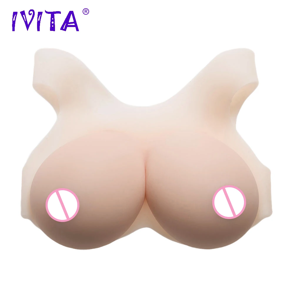 Реалистичная белая силиконовая накладка на грудь IVITA 2400 г искусственные
