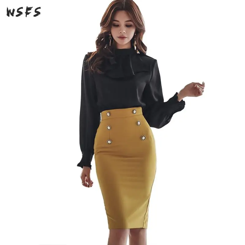 Женское винтажное платье-карандаш средней длины желтое Бандажное платье с