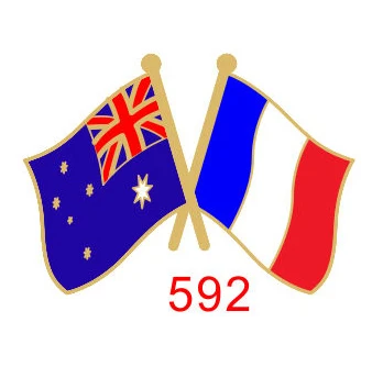 France Двойные флаги дружбы Национальный флаг металлический лацкан булавка Австралия - Цвет: France