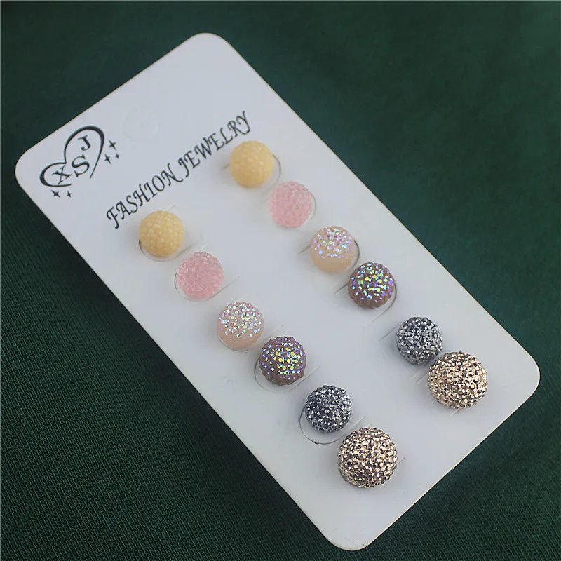 6 Пары/компл. Новые популярные женские ювелирные изделия оптом красивые серьги на