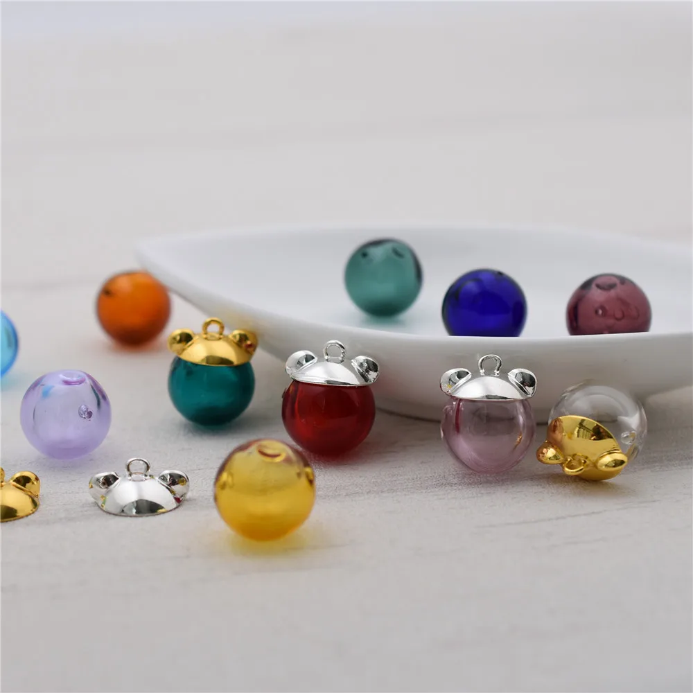 1 шт. 16 мм цветной стеклянный флакон с глазурью шармы диффузор духи многоразового