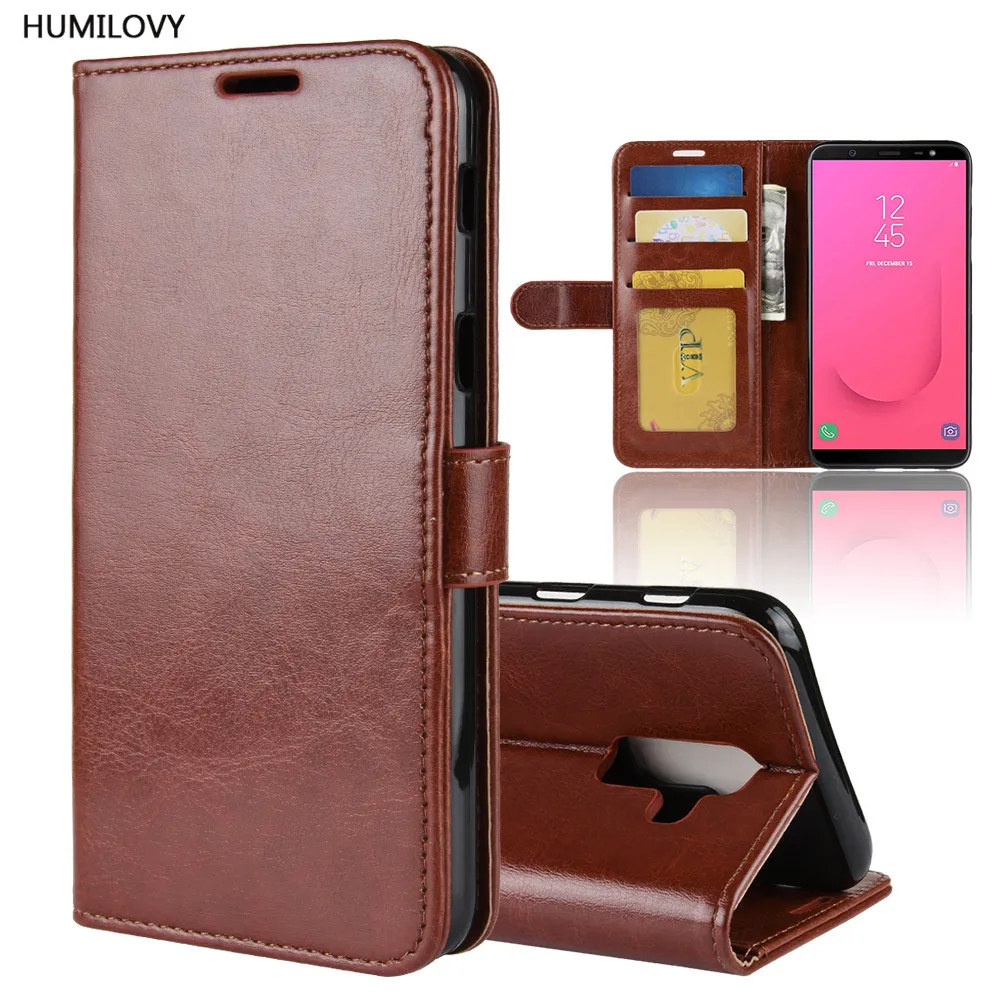 For Coque Samsung Galaxy J8 Case Leather Wallet Phone 2018 Luxury Flilp Cover | Мобильные телефоны и аксессуары