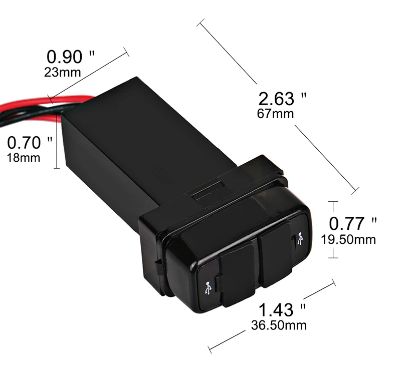 Urbanroad 1 шт. 12 В двойной USB порт розетка адаптер 5 в 2.1A автомобильное зарядное устройство мощность для Mitsubishi Suzuki Honda Mazda стайлинга автомобилей
