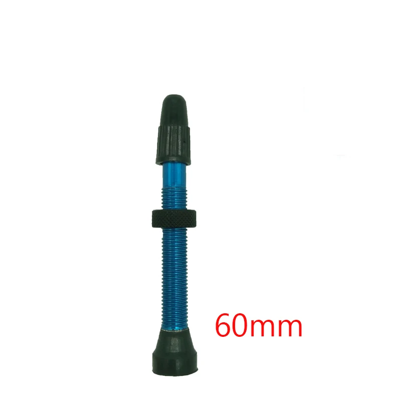 blue 60mm 1 шт. бескамерный клапан для шоссейного велосипеда MTB бескамерный готовый клапан для шин Presta 48 мм 60 мм - Цвет: blue 60mm