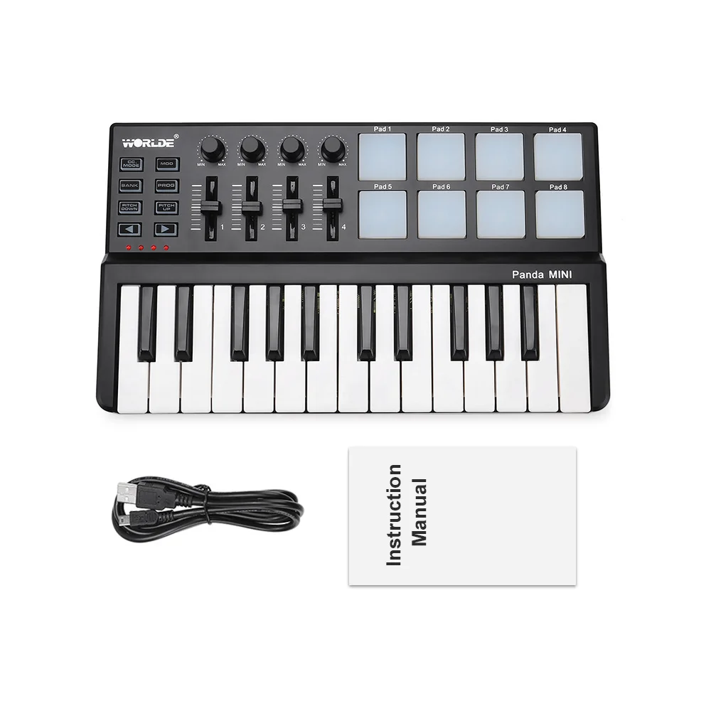 25 клавиш USB MIDI клавиатура контроллер с 8 барабанов Pad|controller control|controller midicontrole usb |