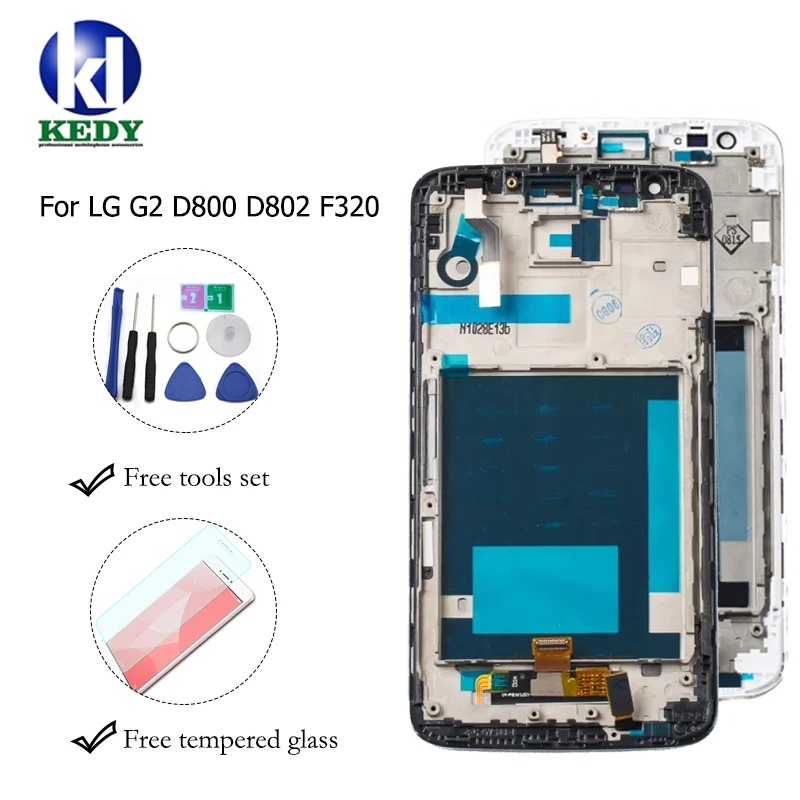 С рамкой 5.2 &quotдля LG G2 D800 D801 D803 D802 D805 F320 VS980 LS980 ЖК дисплей Экран Дисплей сенсорный