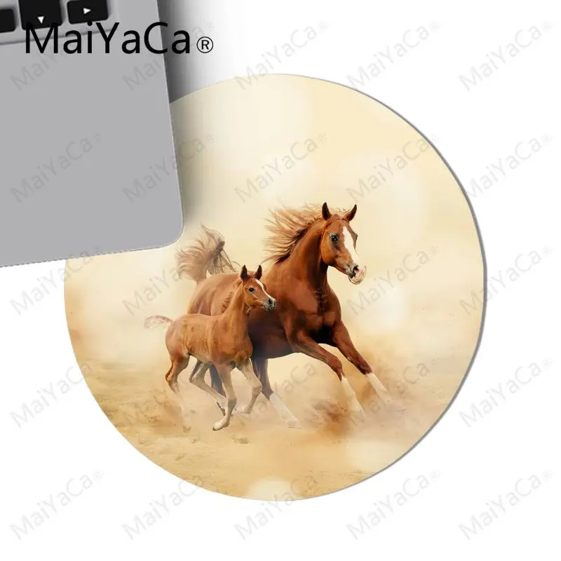 Игровые коврики MaiYaCa дикая лошадь бег резиновый коврик для мыши диаметр 20x20 см 22x22