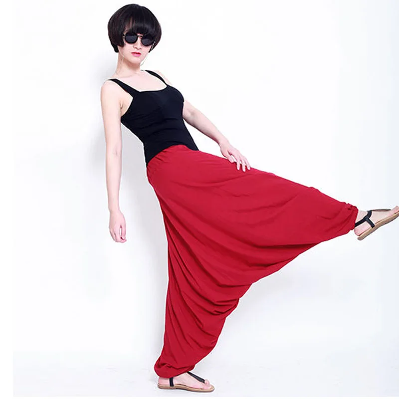 Женские шаровары большого размера в стиле хиппи бохо с низким шаговым швом