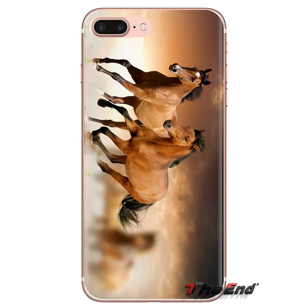For Sony Xperia Z Z1 Z2 Z3 Z5 compact M2 M4 M5 C4 E3 T3 XA Huawei Mate 7 8 Y3II Wild Horse Running sunset Art Silicone Skin Case |