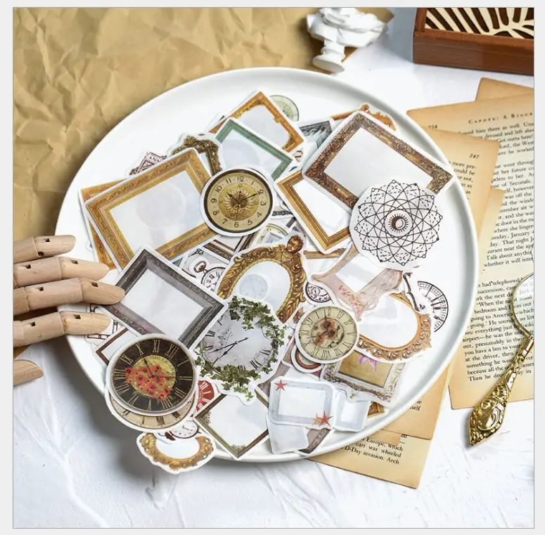 105 шт./упак. в винтажном стиле цвета розового золота фольги время часы с