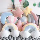 Подушка плюшевая в виде облака, звезды, Луны, радуги