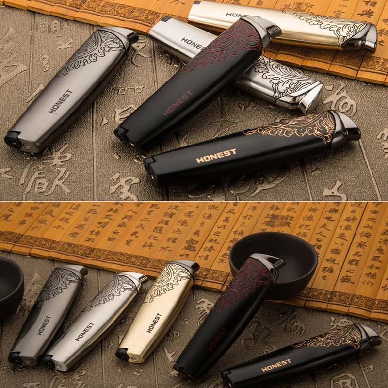 Новинка 2020 струйная Бутановая Зажигалка фонарь турбо Трубная зажигалка сигарета