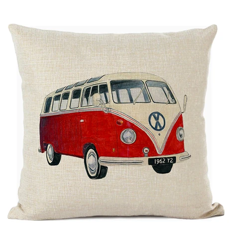 07 Customized Cushion Cover Scandinavian Umbrella Cushion Wedding Cotton Linen Printed Home Sofa Decor Bus White Almofada - Цвет: 07